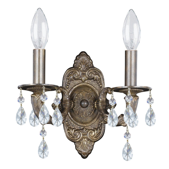 Paris Market 2 Light Spectra Crystal Venetian Bronze Sconce Crystorama