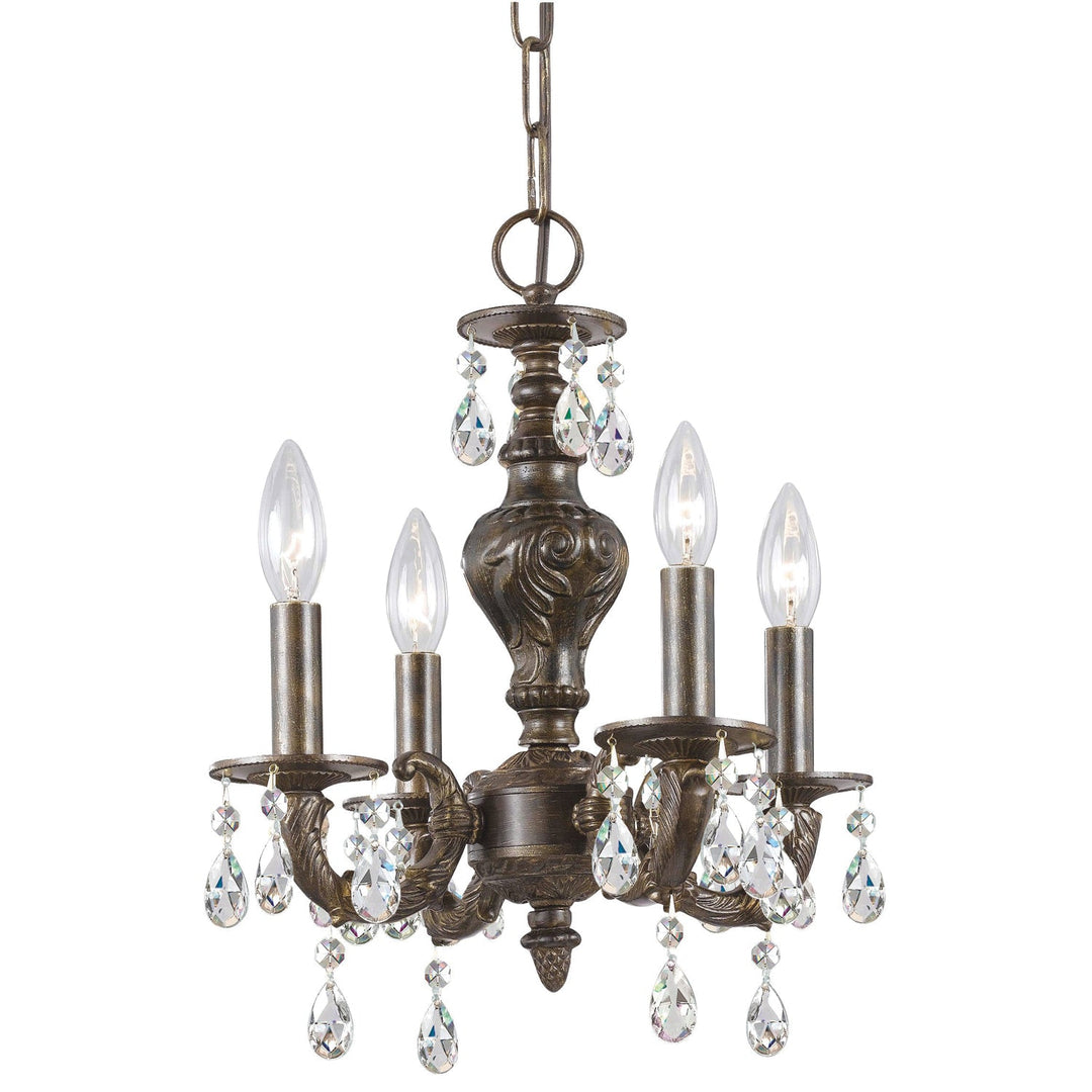 Paris Market 4 Light Spectra Crystal Venetian Bronze Mini Chandelier Crystorama