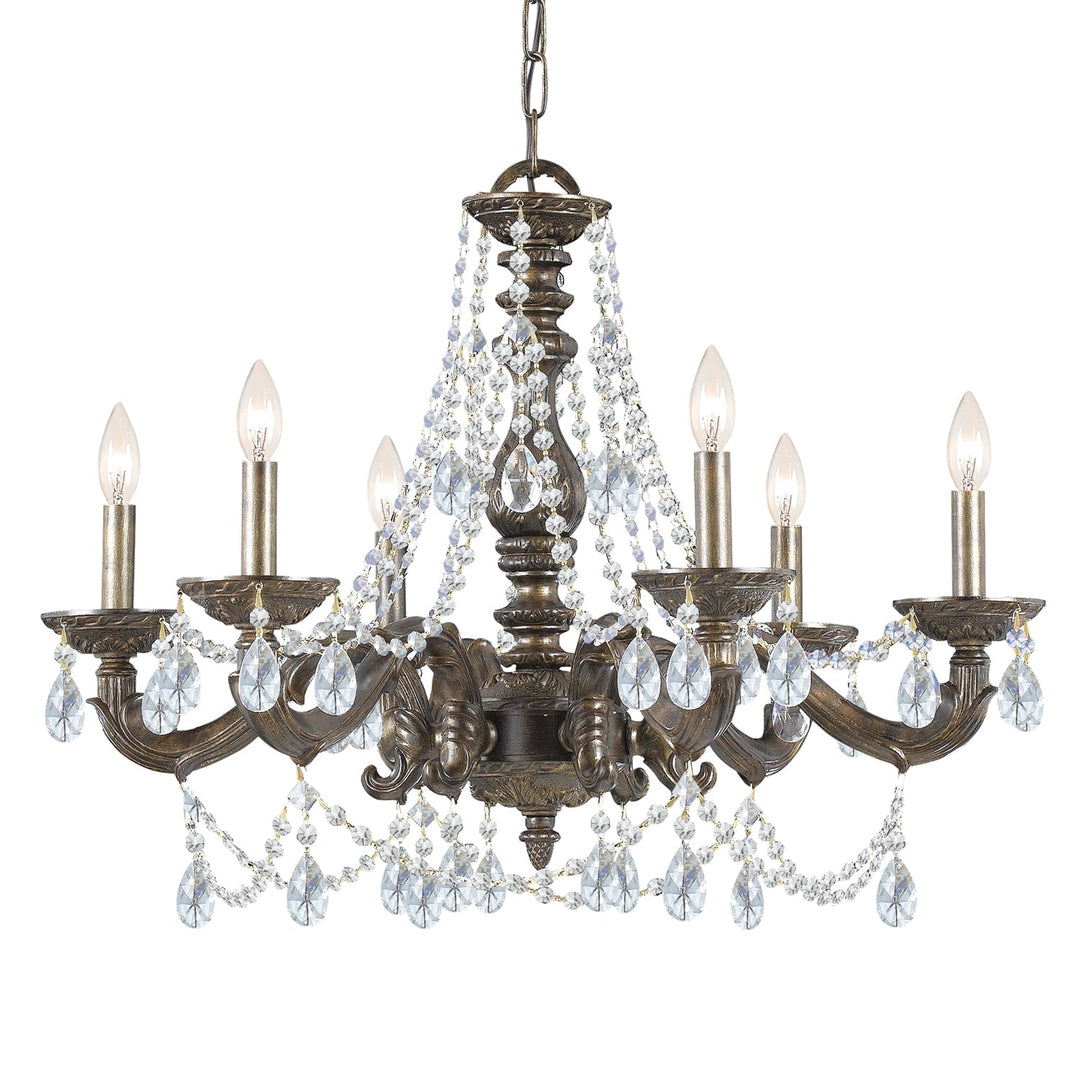 Paris Market 6 Light Swarovski Strass Crystal Venetian Bronze Chandelier Crystorama