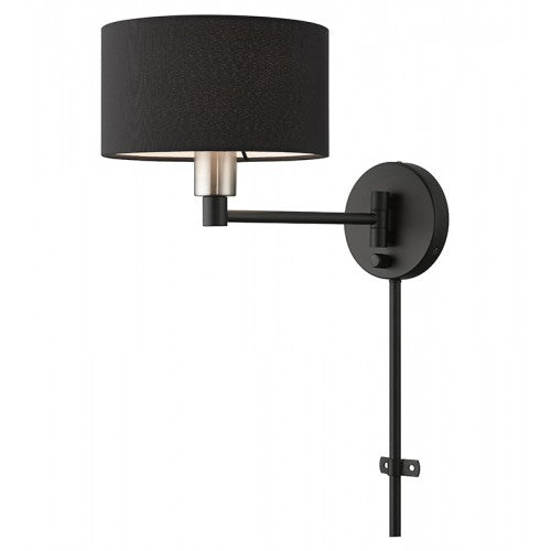 1 Light Black Swing Arm Wall Lamp Livex