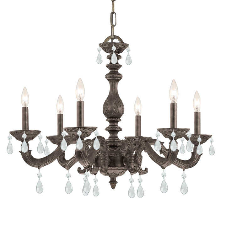 Paris Market 6 Light Swarovski Strass Crystal Venetian Bronze Chandelier Crystorama