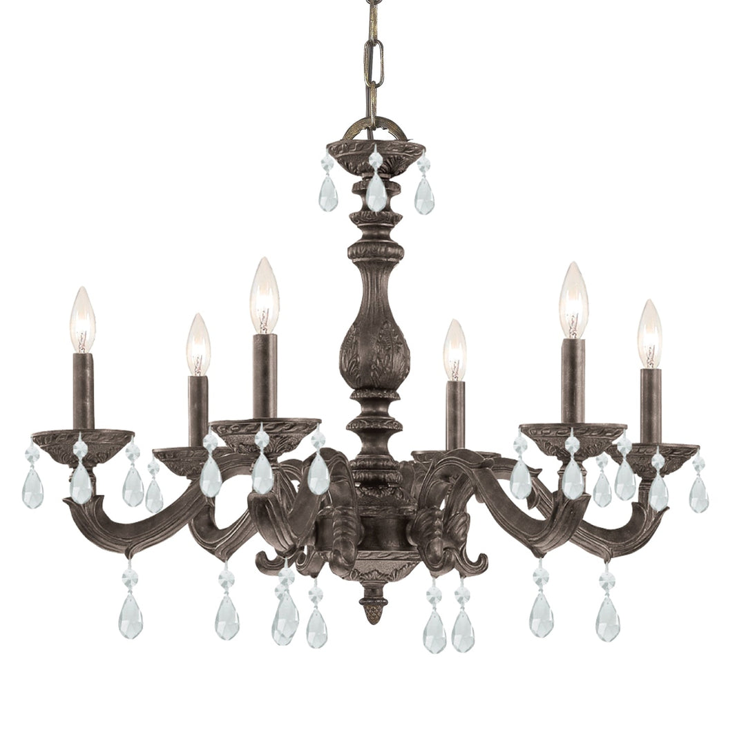 Paris Market 6 Light Spectra Crystal Venetian Bronze Chandelier Crystorama