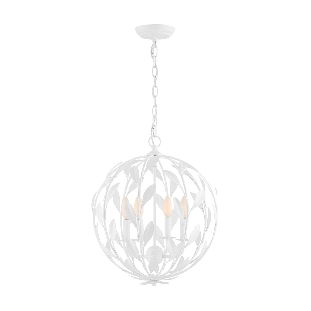 Broche 4 Light Matte White Mini Chandelier Crystorama