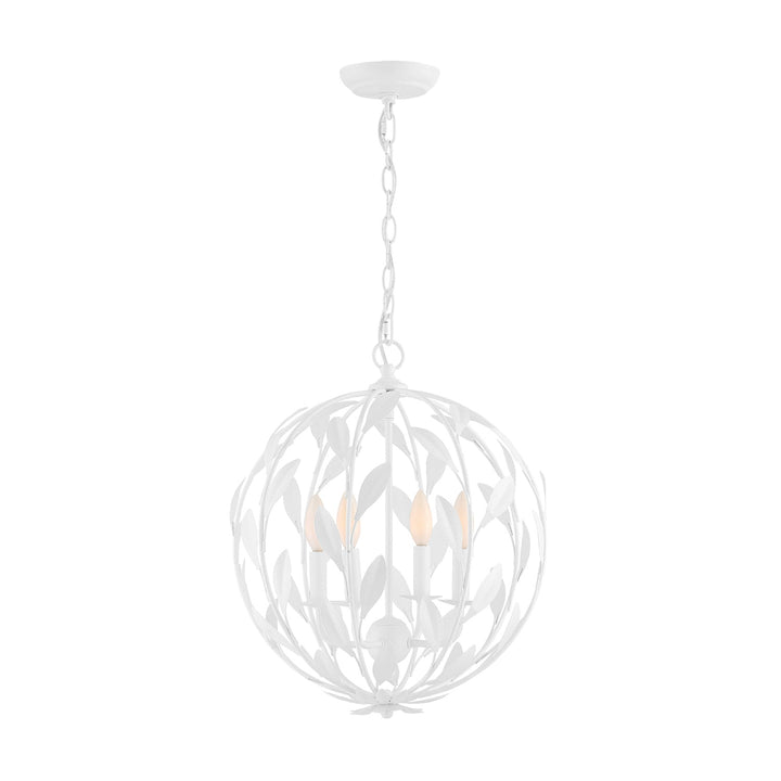 Broche 4 Light Matte White Mini Chandelier Crystorama