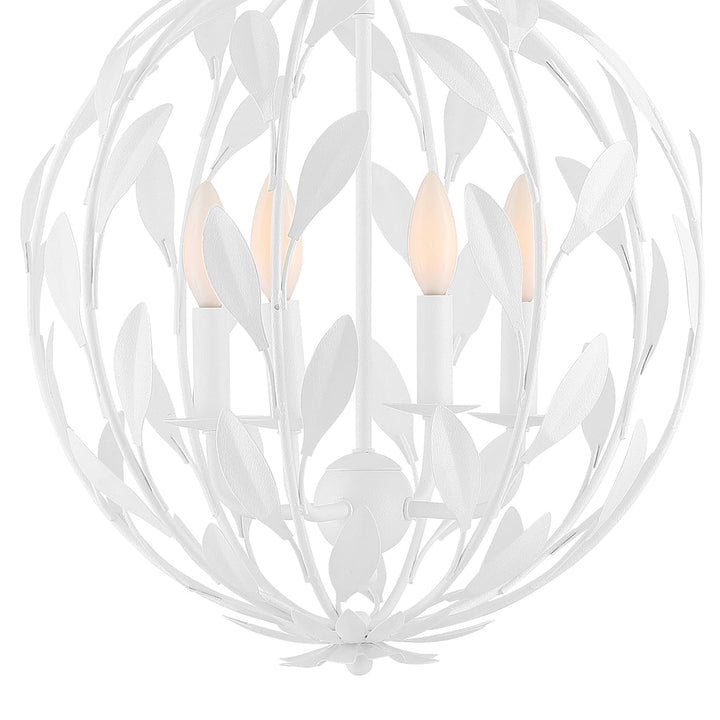 Broche 4 Light Matte White Mini Chandelier Crystorama