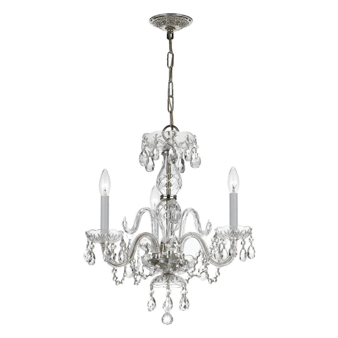 Traditional Crystal 3 Light Clear Crystal Polished Chrome Mini Chandelier Crystorama