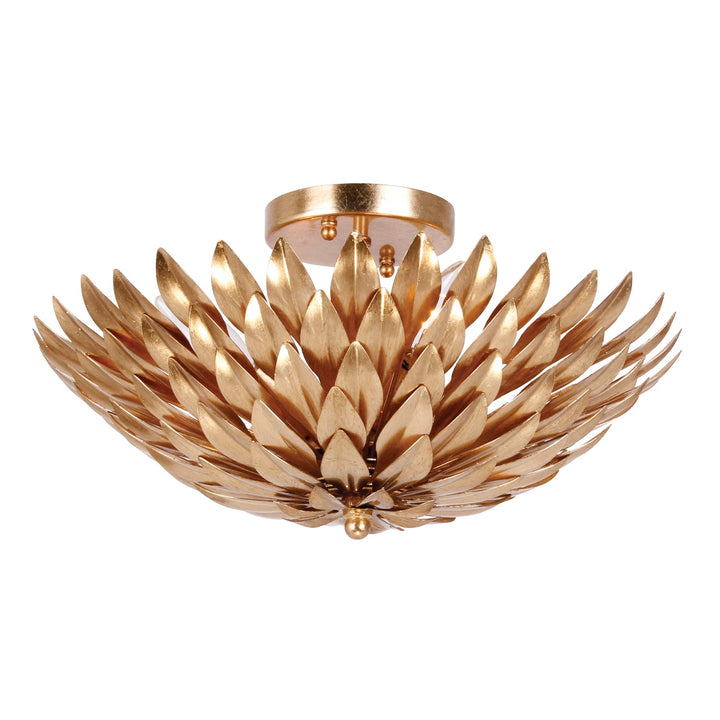 Crystorama Crystorama Broche 4 Light Antique Gold Semi Flush Mount