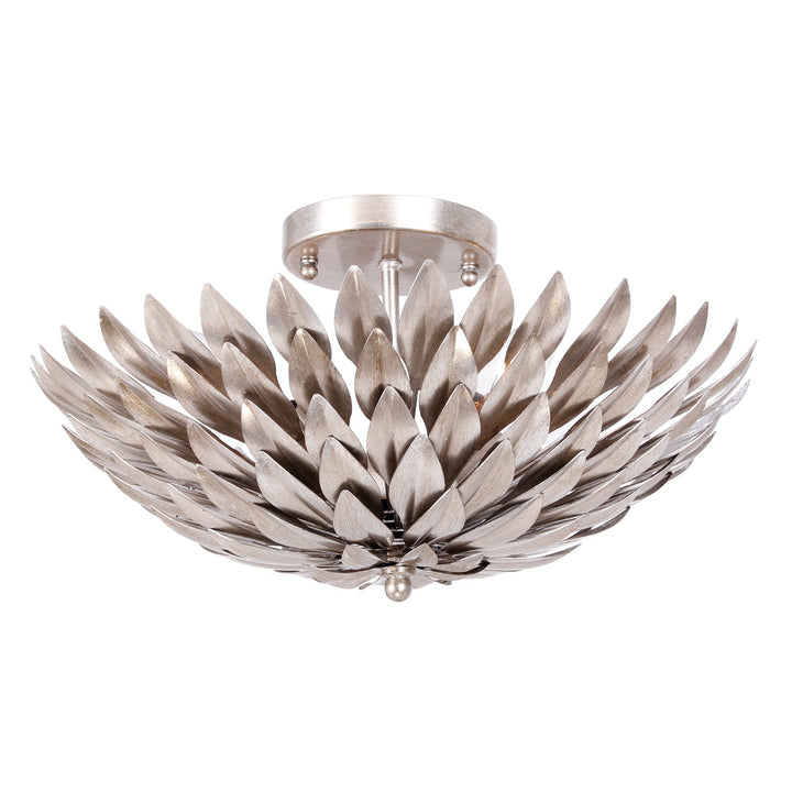 Crystorama Crystorama Broche 4 Light Antique Silver Semi Flush Mount