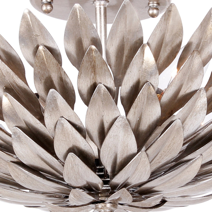 Crystorama Crystorama Broche 4 Light Antique Silver Semi Flush Mount