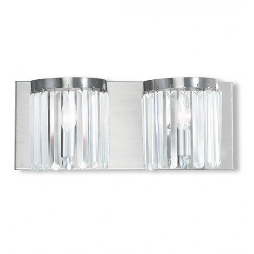 2 Light Brushed Nickel Bath Light Livex