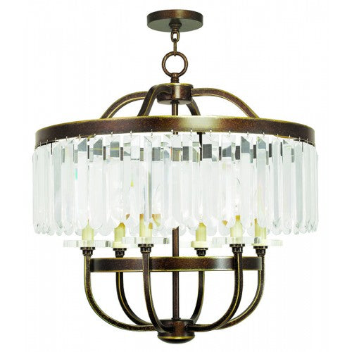 6 Light Palaciall Bronze Chandelier Livex