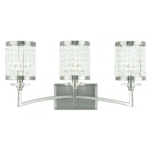 3 Light Brushed Nickel Bath Light Livex