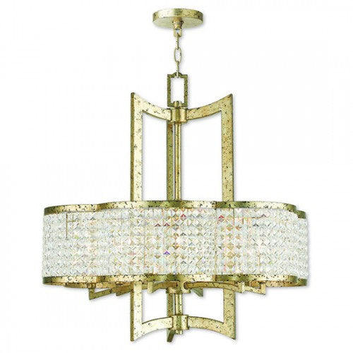 6 Light Winter Gold Chandelier Livex