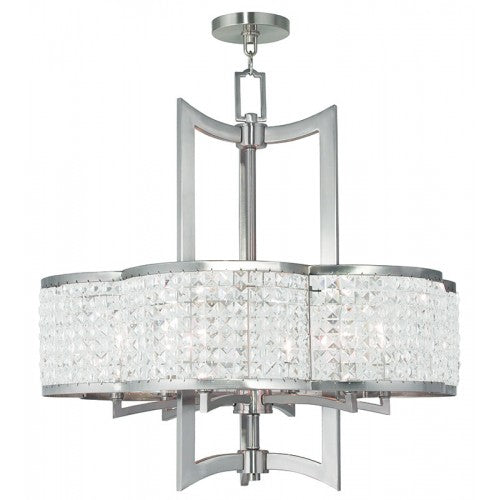 6 Light Brushed Nickel Chandelier Livex