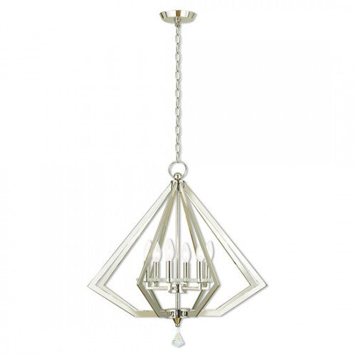 6 Light Polished Nickel Chandelier Livex