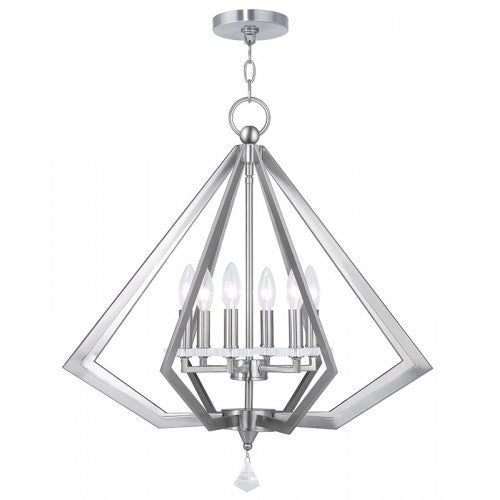 6 Light Brushed Nickel Chandelier Livex