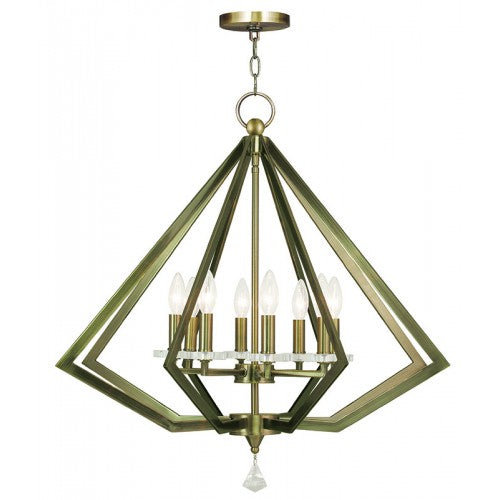 8 Light Antique Brass Chandelier Livex