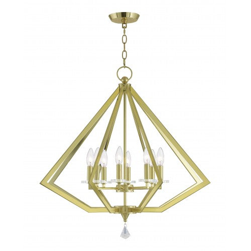 8 Light Polished Brass Chandelier Livex