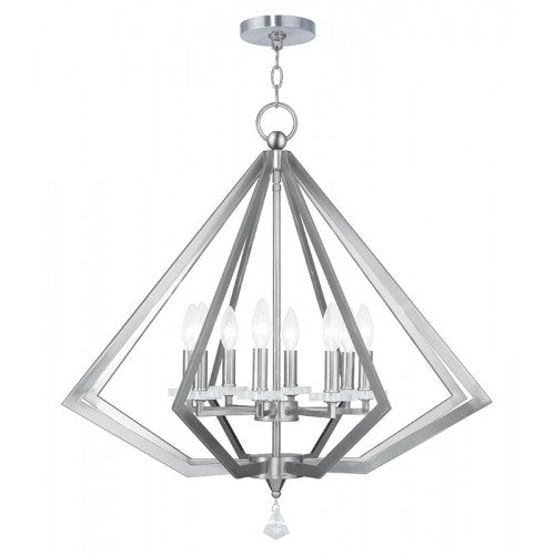 8 Light Brushed Nickel Chandelier Livex