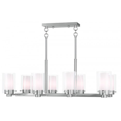 8 Light Brushed Nickel Chandelier Livex