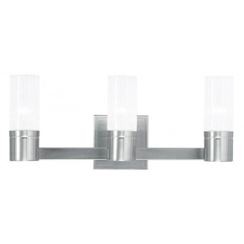 3 Light Brushed Nickel Bath Light Livex