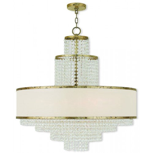 8 Light Winter Gold Chandelier Livex