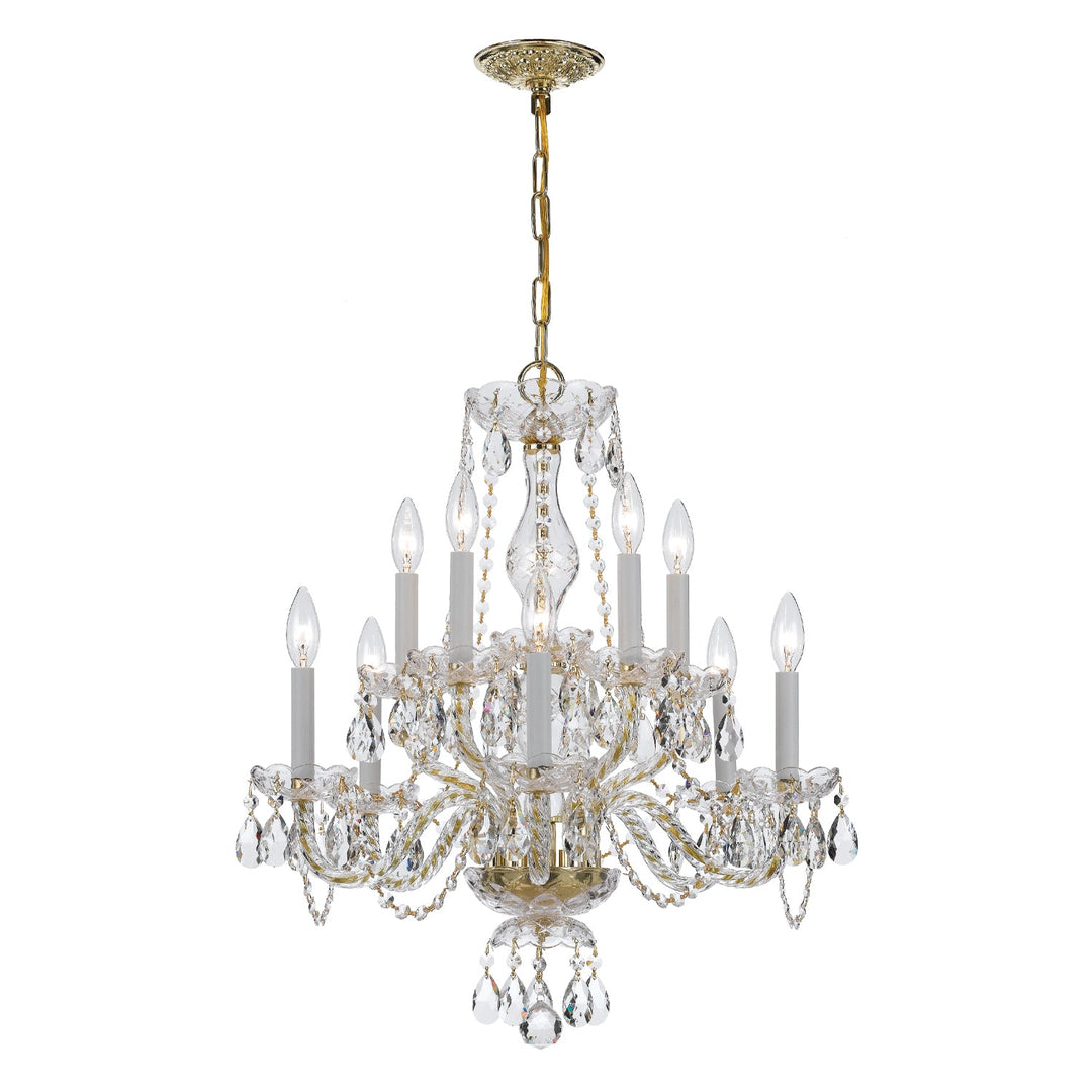 Traditional Crystal 10 Light Clear Crystal Polished Brass Chandelier Crystorama