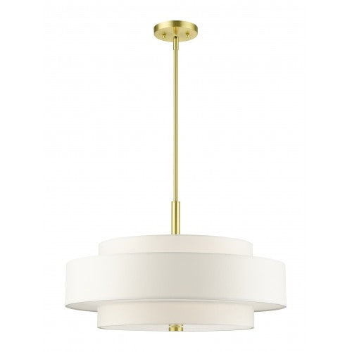 5 Light Satin Brass Chandelier Livex