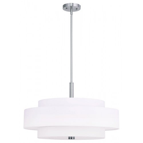 5 Light Brushed Nickel Pendant Livex