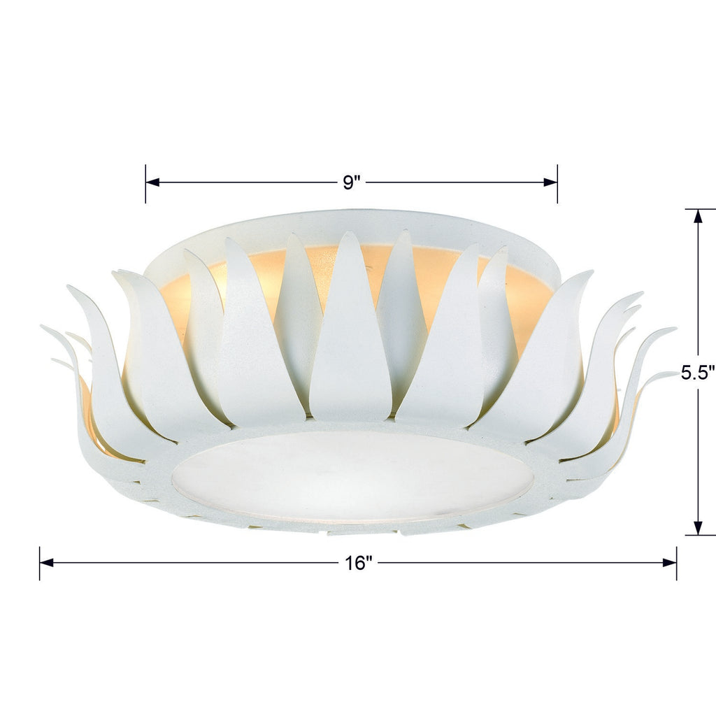 Crystorama Crystorama Broche 3 Light Matte White Flush Mount