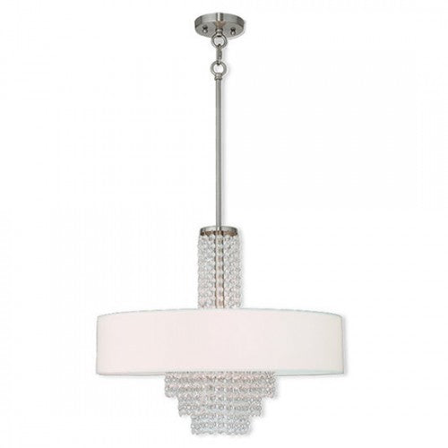 5 Light Brushed Nickel Chandelier Livex