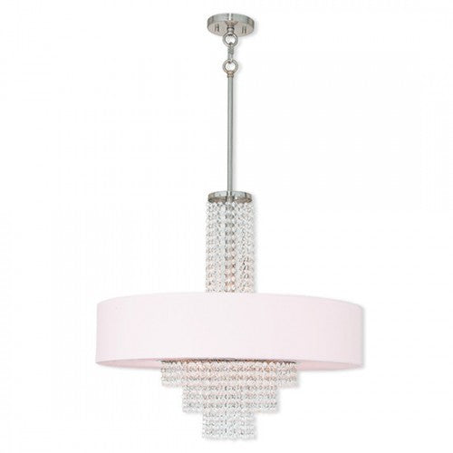 5 Light Brushed Nickel Pendant Livex