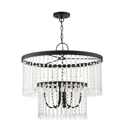 5 Light Black Pendant Chandelier Livex