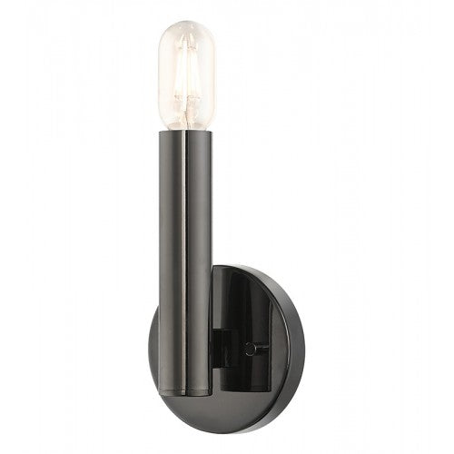 1 Light Black Chrome ADA Sconce Livex