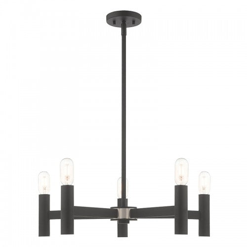 5 Light Black Chandelier Livex