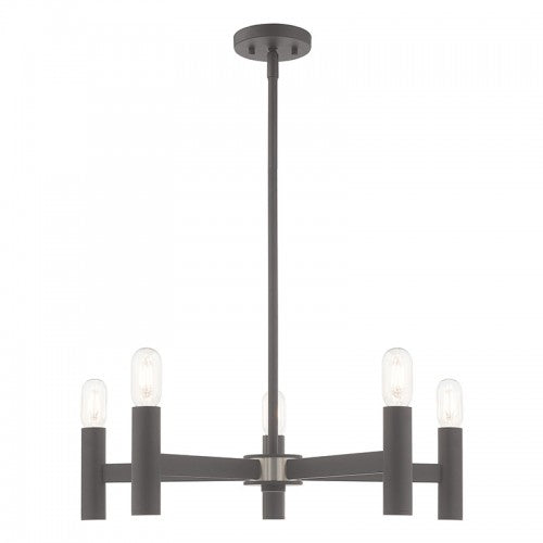 5 Light Scandinavian Gray Chandelier Livex