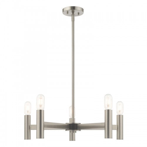 5 Light Brushed Nickel Chandelier Livex