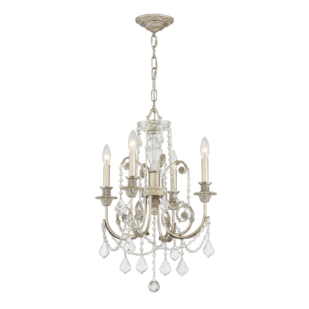 Regis 4 Light Spectra Crystal Olde Silver Chandelier Crystorama