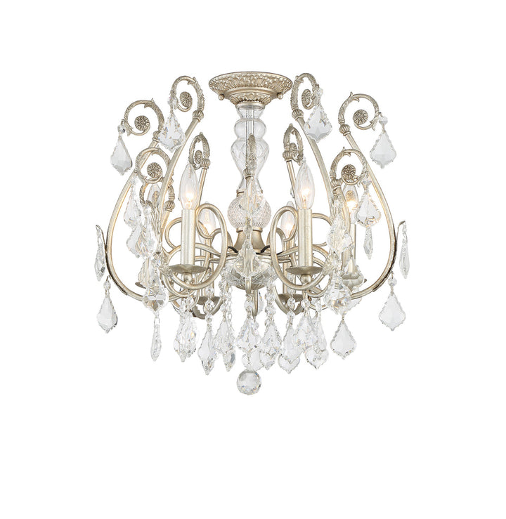 Crystorama Crystorama Regis 6 Light Hand Cut Crystal Olde Silver Semi Flush Mount