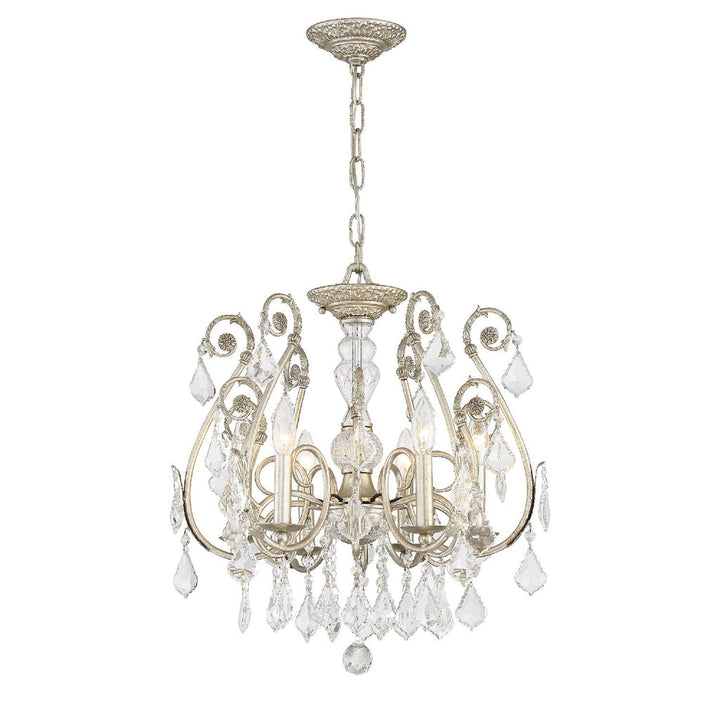 Regis 6 Light Spectra Crystal Olde Silver Chandelier Crystorama