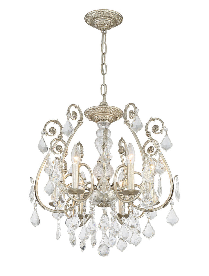 Regis 6 Light Spectra Crystal Olde Silver Chandelier Crystorama