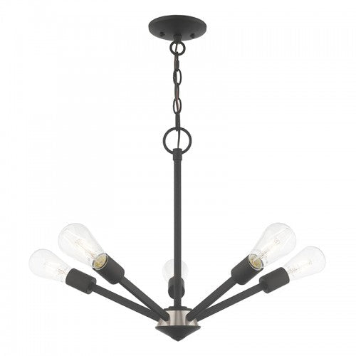 5 Light Black Chandelier Livex