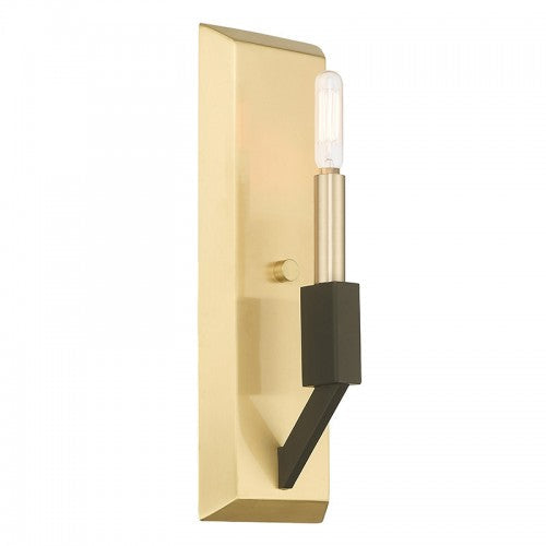 1 Light Satin Brass & Bronze ADA Wall Sconce Livex