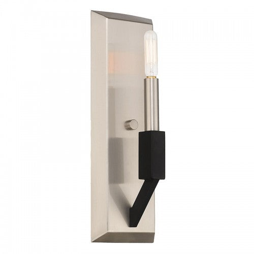 1 Light Brushed Nickel & Black ADA Wall Sconce Livex