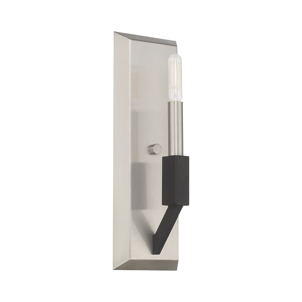 1 Light Brushed Nickel & Black ADA Wall Sconce Livex