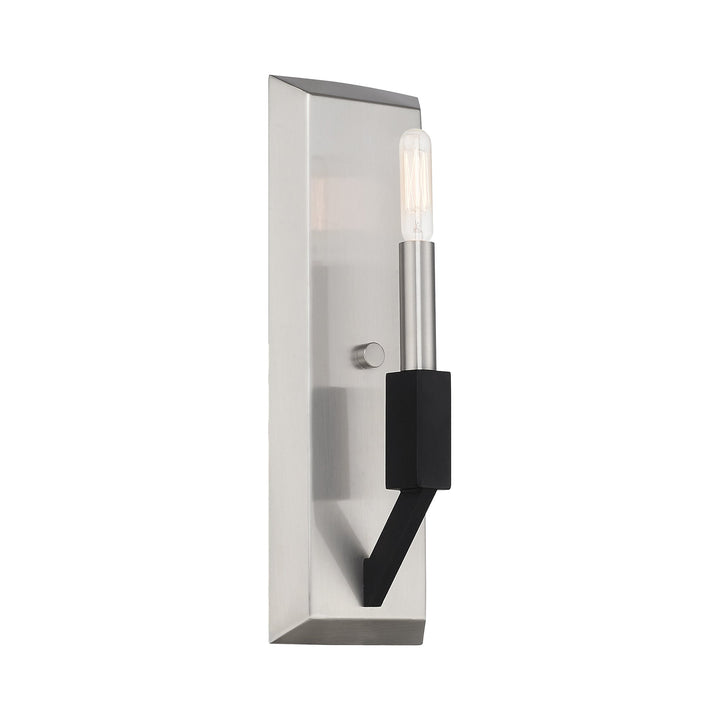 1 Light Brushed Nickel & Black ADA Wall Sconce Livex