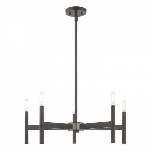 5 Light Bronze Chandelier Livex