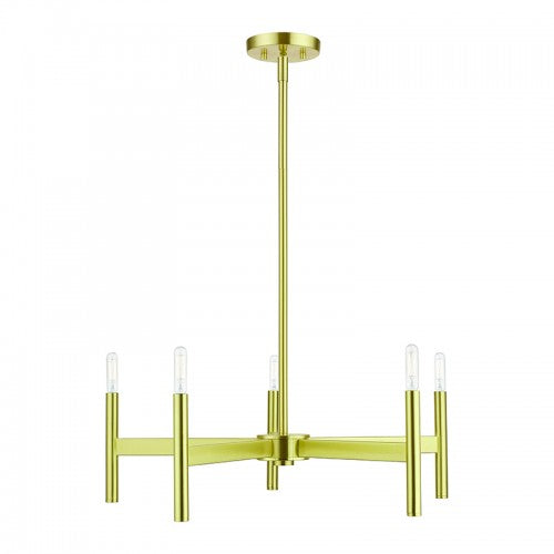 5-Light Satin Brass Chandelier Livex