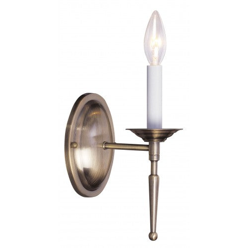 1 Light Antique Brass Wall Sconce Livex