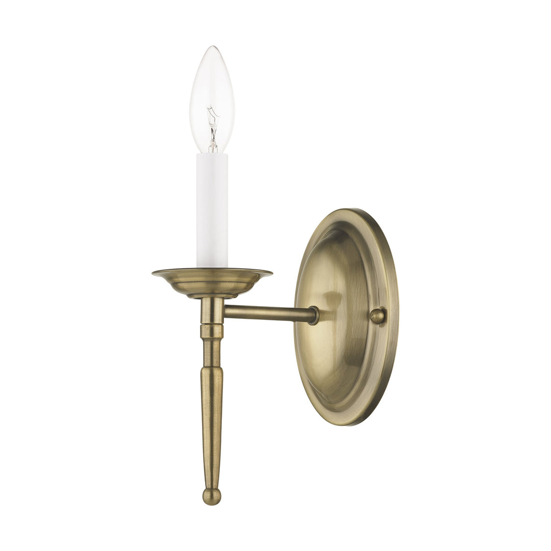 1 Light Antique Brass Wall Sconce Livex